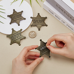 4Pcs 2 Colors Tibetan Style Alloy Brooches&nbsp;JEWB-FG0001-24