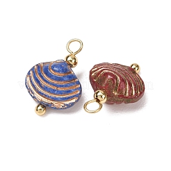 Baking Paint & Golden Metal Enlaced Glass Pendants&nbsp;GL-CBA010C-03G