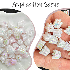 280Pcs 7 Colors Iridescent Plating Acrylic Beads&nbsp;MACR-SP0001-87