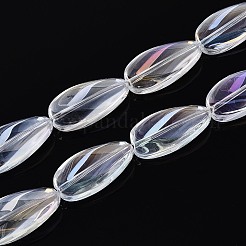 Electroplate Transparent Glass Beads Strands&nbsp;EGLA-N055-02