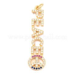Eco-Friendly Brass Micro Pave Cubic Zirconia Pendants&nbsp;KK-K268-36G