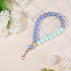 1Pc Silicone & Wood Pendant Decorations&nbsp;HJEW-BM0001-61B