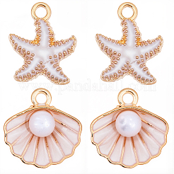 60Pcs 2 Styles Alloy Enamel Pendants&nbsp;ENAM-SC0007-52