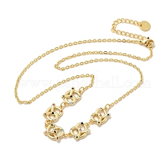 Brass Micro Pave Cubic Zirconia Knot Pendant Necklaces&nbsp;NJEW-B157-08G-02