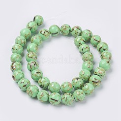 Sea Shell and Synthetic Turquoise Assembled Beads Strands&nbsp;G-G758-02-6mm