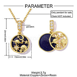 Brass Micro Pave Clear Cubic Zirconia Pendants&nbsp;CU-OY001-66G
