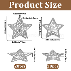 40Pcs 2 Styles Iron Star Ornaments&nbsp;AJEW-GF0012-12