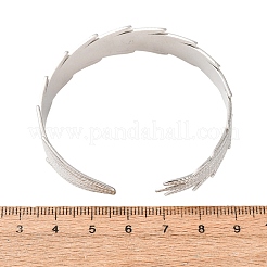 304 Stainless Steel Leaf Open Cuff Bangles for Women&nbsp;SA-CBABC9E-03P