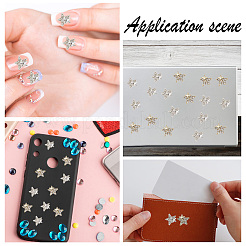 40Pcs 2 Colors Star Alloy Rhinestone Cabochons&nbsp;MRMJ-HY0001-27