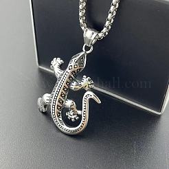 304 Stainless Steel Gecko Pendant Necklaces for Women Men&nbsp;HN4947