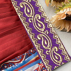 7.7 Yards Ethnic Style Polyester Ribbon&nbsp;OCOR-WH0086-39