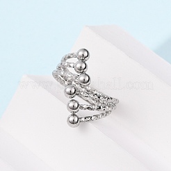304 Stainless Steel Cuff Rings for Women&nbsp;RJEW-B136-02P