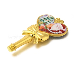 Christmas Santa Claus Print Brass & Resin Wax Stamp Handles&nbsp;LS-AJEW-A058-02B