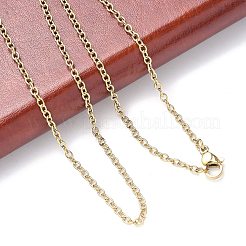 Trendy Unisex 304 Stainless Steel Cable Chain Necklaces&nbsp;NJEW-L043-16G