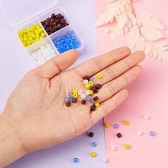 4 Colors Opaque & Imitation Jade & Transparent Glass Bugle Beads&nbsp;SEED-YW0001-41