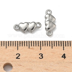 304 Stainless Steel Couple Heart Links Connector Charms&nbsp;STAS-D211-14C-P