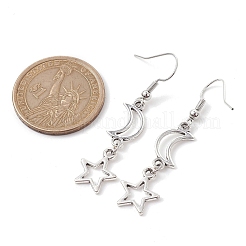 Moon & Star Hollow Alloy Dangle Earrings for Women&nbsp;EJEW-JE05627