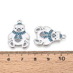 Rack Plating Alloy Enamel Bear Pendants&nbsp;ENAM-T024-74A-P