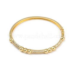 Brass Micro Pave Clear Cubic Zirconia Bangles&nbsp;BJEW-F504-03G