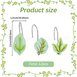 12Pcs Leaf Resin Shower Curtain Hook&nbsp;AJEW-SP0006-01A