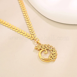 Fashion Elegant Brass Leaf Pendant Necklaces for Women&nbsp;WW5412
