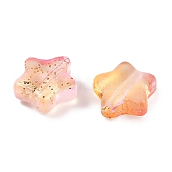 Transparent Spray Painted Frosted Glass Beads&nbsp;GLAA-NH0003-01B