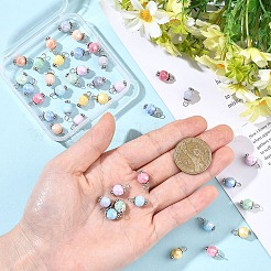 40Pcs 8 Colors Glass Pendants&nbsp;PALLOY-YW00157