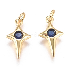 Brass Micro Pave Cubic Zirconia Charms&nbsp;ZIRC-G168-53G