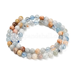 Natural Aquamarine Beads Strands&nbsp;G-F591-29A-6mm-04