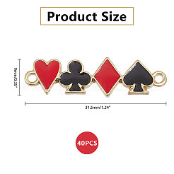 40Pcs Playing Theme Zine Alloy Enamel Connector Charms&nbsp;ENAM-CA0001-82