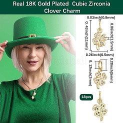 18Pcs Brass Micro Pave Cubic Zirconia Charms&nbsp;ZIRC-BBC0003-42