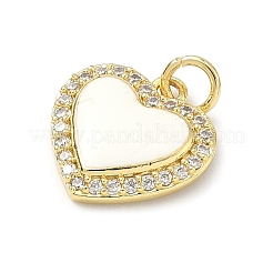 Brass Micro Pave Clear Cubic Zirconia Pendants&nbsp;KK-H255-08G-01