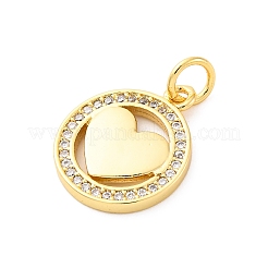 Brass Micro Pave Cubic Zirconia Pendants&nbsp;KK-D325-60G-02