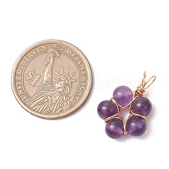 Natural Rose Quartz/Amethyst/Carnelian/Green Aventurine/Quartz Round Beaded Pendants&nbsp;PALLOY-JF03468