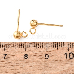 Round Brass Stud Earring Findings&nbsp;KK-C157-23G