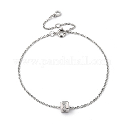 Cube Micro Pave Cubic Zirconia Pendant Necklaces & Bracelets Sets&nbsp;SJEW-JS01116-03