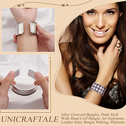 2Pcs Alloy Grooved Bangles&nbsp;FIND-UN0015-98B