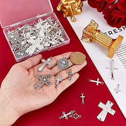 72Pcs 12 Styles Tibetan Style Alloy Links&nbsp;TIBE-PH0002-47