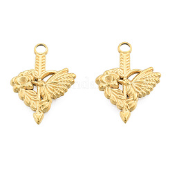 Ion Plating(IP) 201 Stainless Steel Pendant Rhinestone Settings&nbsp;STAS-N098-245LG