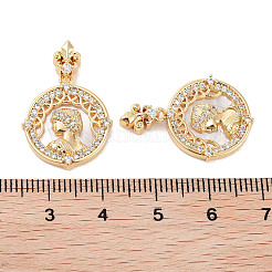Brass Micro Pave Cubic Zirconia Pendants&nbsp;KK-C051-37G