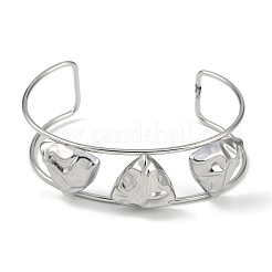 Non-Tarnish 304 Stainless Steel Wide Textured Open Cuff Bangles&nbsp;BJEW-Q348-05P-04