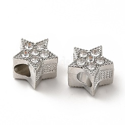 Rack Plating Alloy Rhinestone European Beads&nbsp;PALLOY-P289-37P