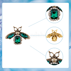 3Pcs 3 Colors Rhinestone Bee Brooch Pin&nbsp;JEWB-FH0001-28