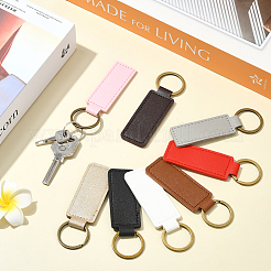 24Pcs 8 Colors PU Leather and Alloy Keychains&nbsp;KEYC-SC0001-87