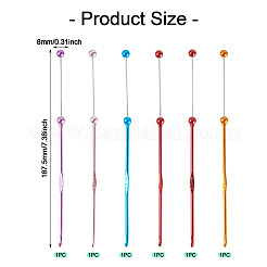 6Pcs 5 Colors DIY Alloy Beadable Crochet Hooks&nbsp;AJEW-TA0003-51