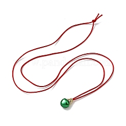 3Pcs 3 Styles Aluminum Christmas Bell Pendant Rattail Satin Cord Necklaces&nbsp;NJEW-JN05506-01