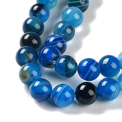 Natural Striped Agate/Banded Agate Beads Strands&nbsp;G-Z060-A01-B25