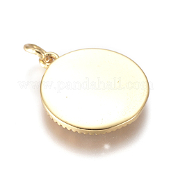 Brass Micro Pave Cubic Zirconia Pendants&nbsp;KK-D159-21G