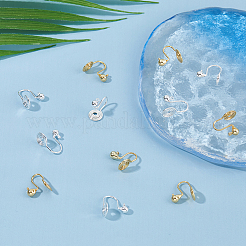8Pcs 2 Colors Brass Clip-on Earring Findings&nbsp;KK-HS0001-56