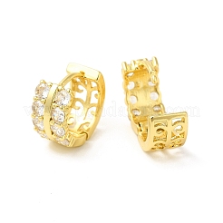 Cubic Zirconia Branch Thick Hoop Earrings&nbsp;EJEW-E270-12G